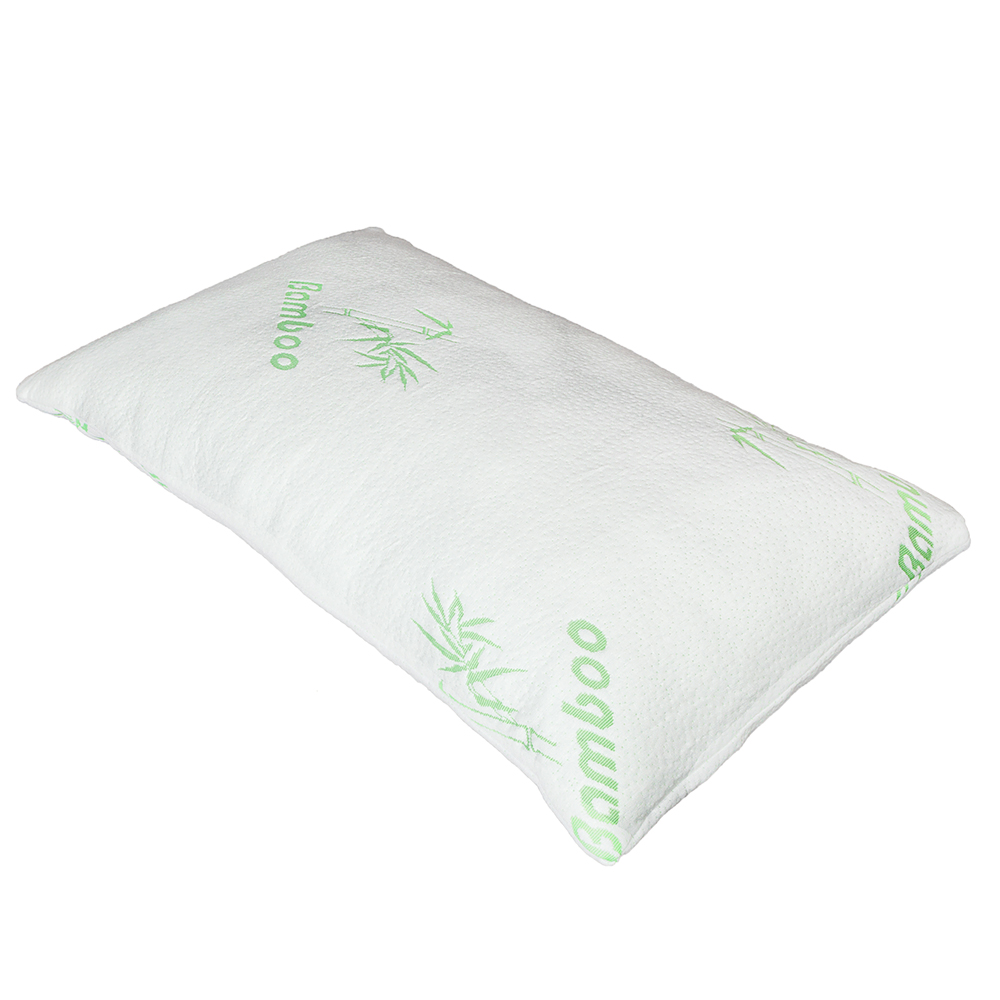 2 Pack Bamboo Memory Foam Pillow King Size Hypoallergenic with Carry